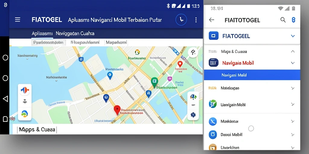 Tampilan antarmuka aplikasi FIATOGEL untuk navigasi mobil yang praktis.