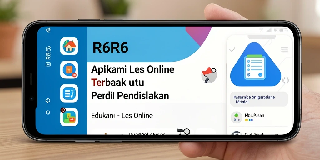 Antarmuka aplikasi R6R6 yang user-friendly untuk Les Online.