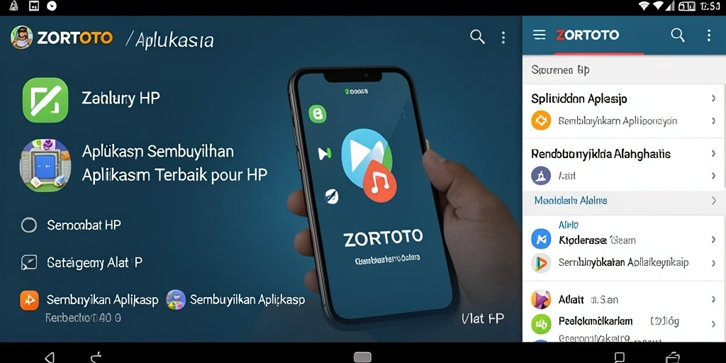 Antarmuka ZORTOTO yang intuitif dan mudah digunakan untuk menyembunyikan aplikasi.
